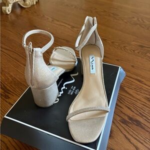 Nina Barby suedette Heels Elegant Block Sandals NIB